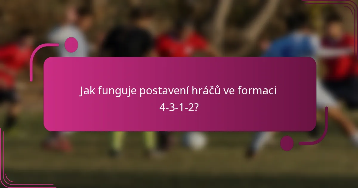 Jak funguje postavení hráčů ve formaci 4-3-1-2?